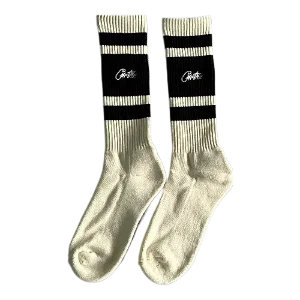 corteiz socks black and beige